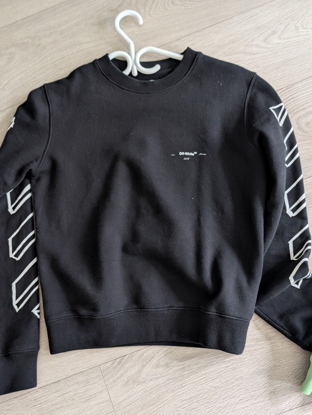 Off-White Men’s Black Graphic Crewneck Sweater